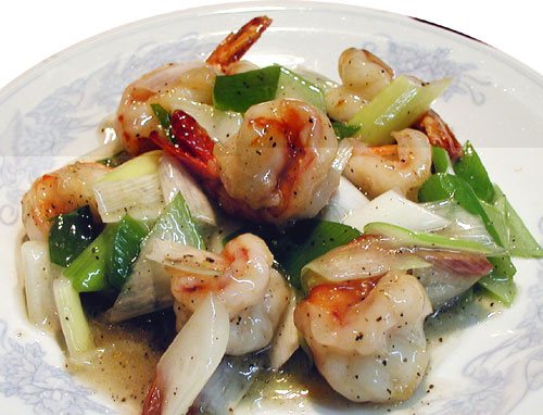 海老と野菜の炒め料理